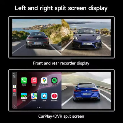 Srnubi 11.26 Inch 4K Dash Cam Wireless CarPlay & Android Auto Portable Car DVR Intelligent Systems Video Recorder GPS Navigation