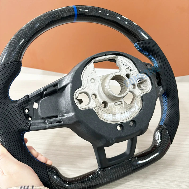 Carbon Fiber Steering Wheel Leather For Volkswagen Golf 7 7.5 GTI GTD GTE R 2013-2020 Polo GTI Tiguan Passat DSG