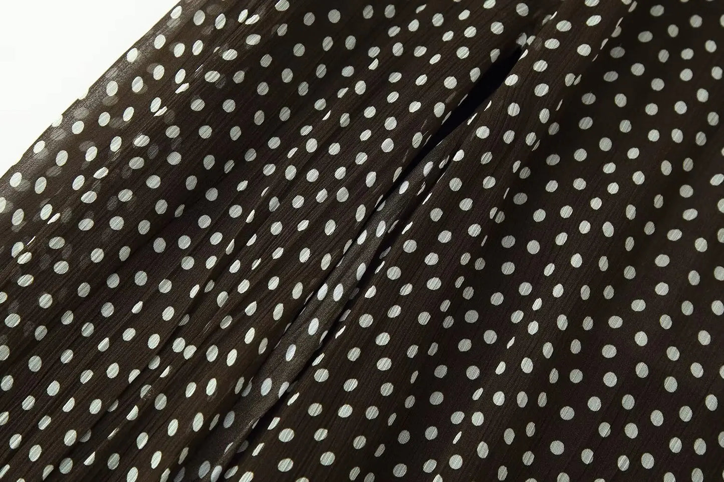 Nlzgmsj 2026 Spring Summer Women's Vintage Black Polka Dot Ruffle Hem Skirt  Asymmetrical Hem Midi Skirt