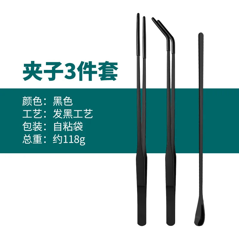 Stainless Steel Reptile Feeding Tongs With Rubber Tips Aquarium Aquarium Straight And Curved Tweezers Pet Feeding Accessories