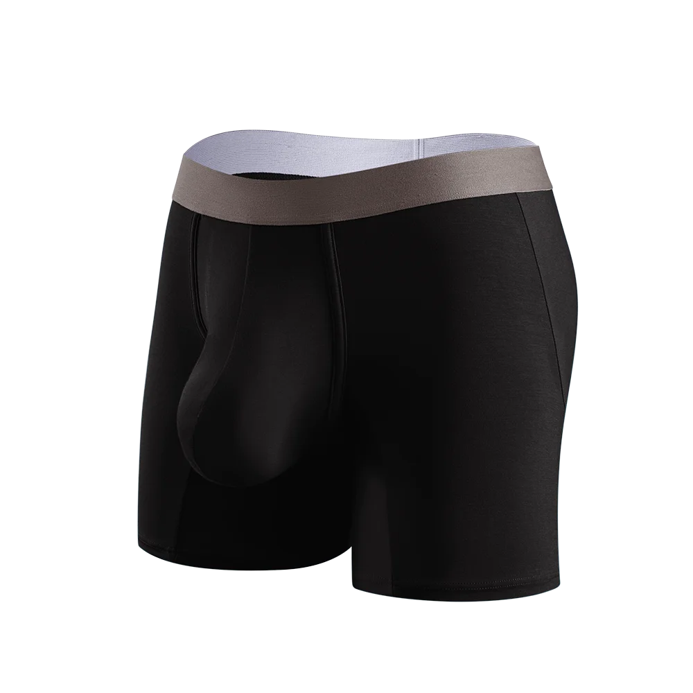 Large bag flat corner pants, long men's underwear sports shorts
