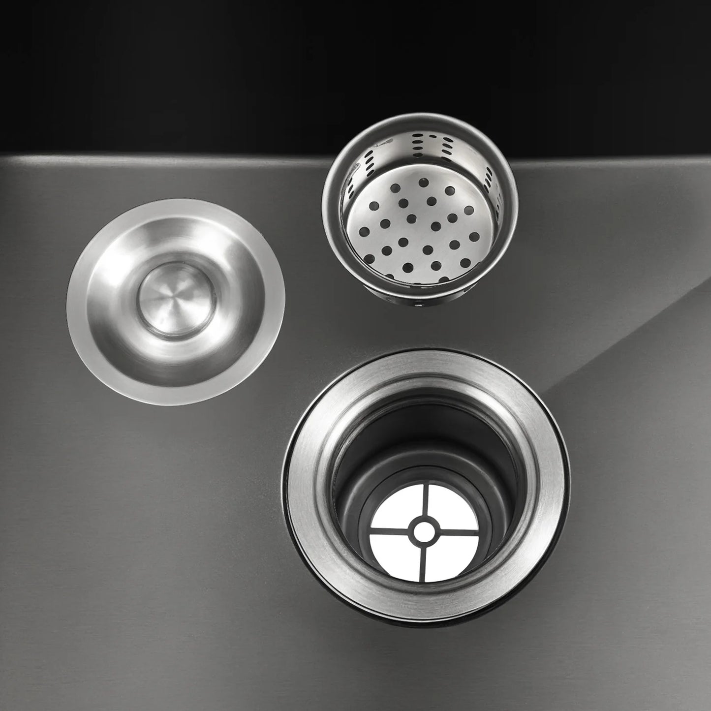 High-Class Kitchen Sink Complete Set,45*40*20Cm,201 Stainless Steel Durable Large Capacity Clean Sink，Single Bowl Black Sink