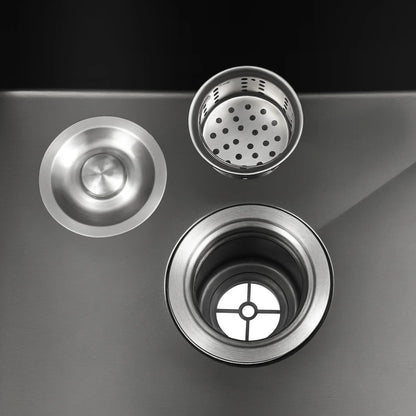 High-Class Kitchen Sink Complete Set,45*40*20Cm,201 Stainless Steel Durable Large Capacity Clean Sink，Single Bowl Black Sink