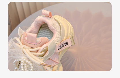 Autumn Sneakers For Kids Korean Style Trend Fashion Girl's Sneakers Soft-soled Breathable Teenager Children Sport Shoes