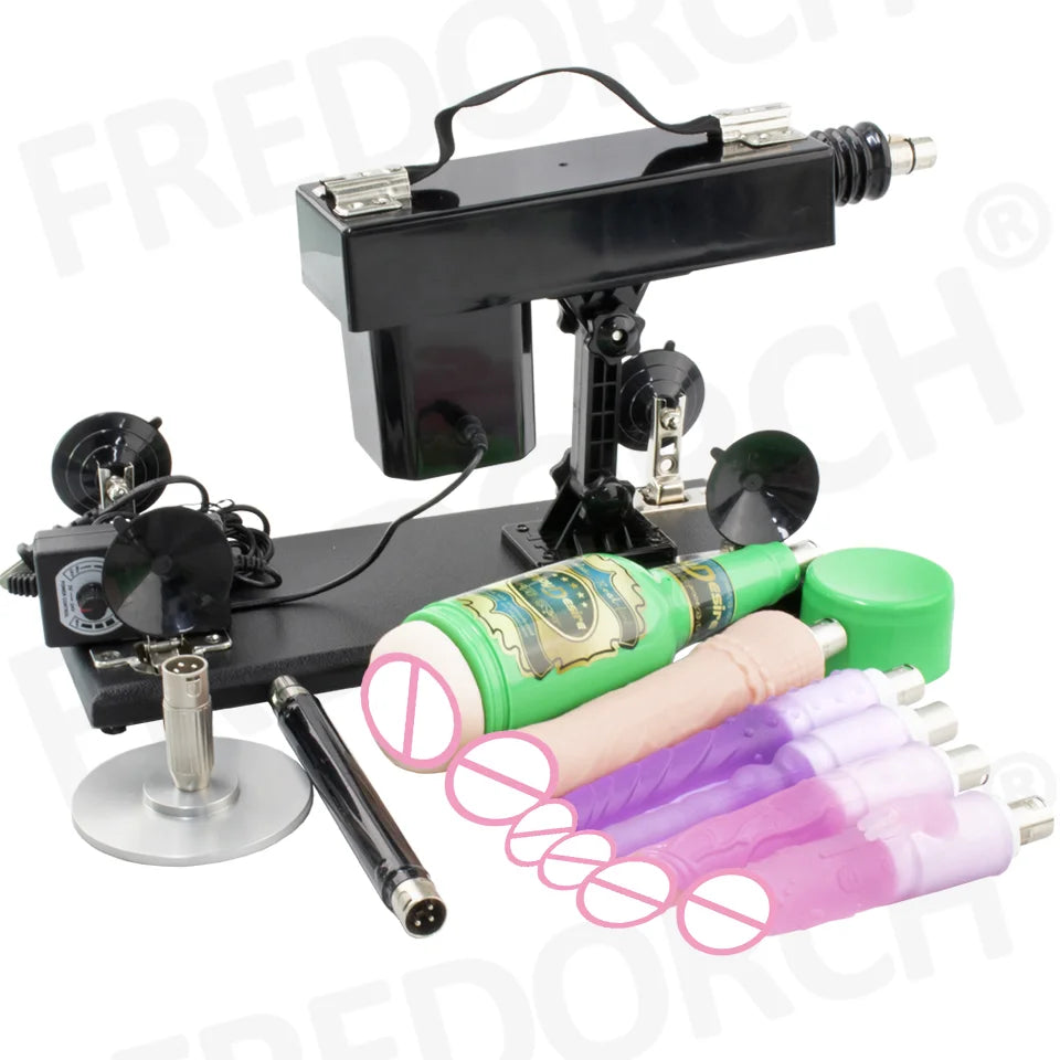 FREDORCH Sex Machines More Attachment Masturbating Pumping Sex Gun Adjustable with Dildo Couples Sex Toy Love Machine for Couple