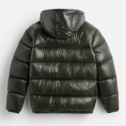 Men'S Down Jacket Casual Solid-Color Hooded Cotton-Padded Jacket Men'S Thickened Winter Warm Coat Loose Pocket Bread Jacket Coat