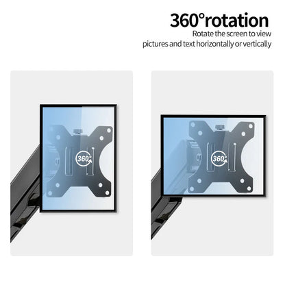 Single Monitor Mount Bracket for 14″–32″ Screens, Height Adjustable Monitor Arm with C-Clamp, Home Office Monitor Stand