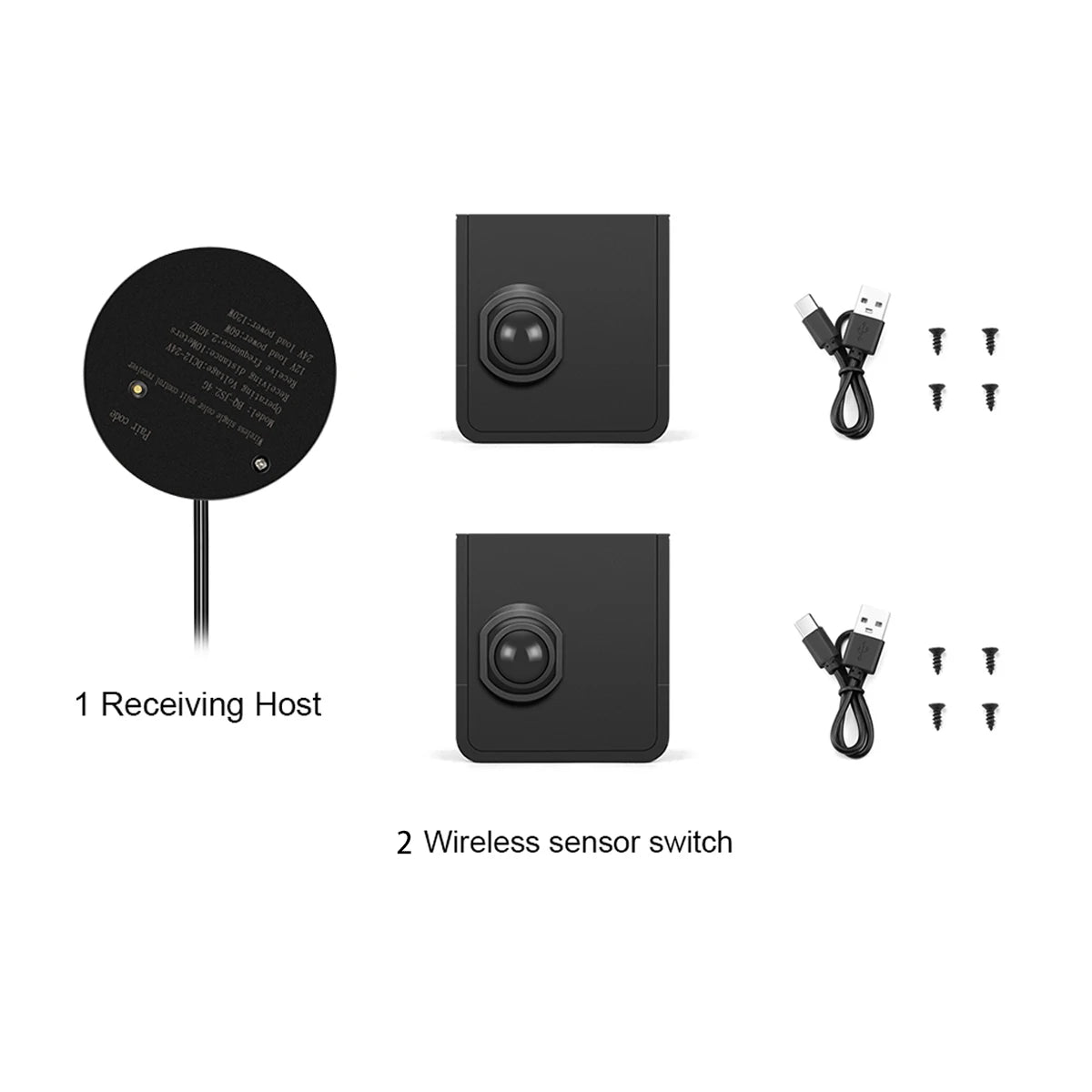 Wireless Moveable PIR Motion Sensor Switch USB Rechargeable DC12V-24V Work With Receiver Multi-pieces Linkage Use For LED Light