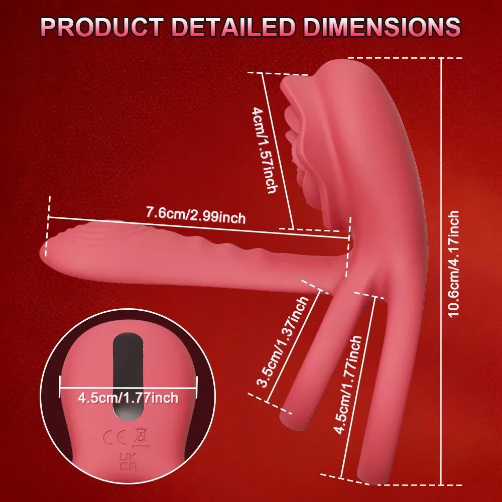 Male Penisring Delay Ejaculation Rose Lock Ring Vibrator G Spot Nipple Clitoral Stimulator for Women Sex Toys for Couple 18+
