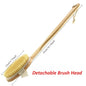 1PC Detachable Long Handle Bath Brush Natural Bristles Wooden Shower Brush Exfoliating Body Scrubber Back Massager Bathing Tools
