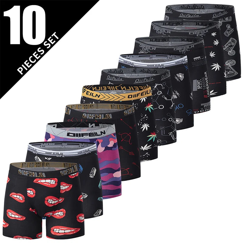 4/5/10 Fashion Four Seasons Men's Long Casual Daily Youth Sports Shorts Comfortable Breathable Sweat Absorbing Elastic Shorts