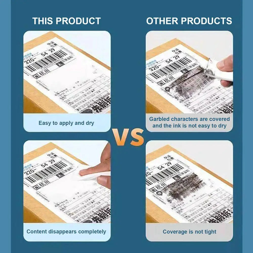 Portable Thermal Paper Correction Fluid Fast-Drying Anti Peep Identity Information ID Info Privacy Protector Quick Eraser Covera