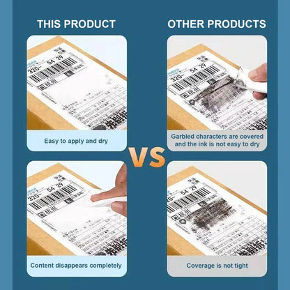 Portable Thermal Paper Correction Fluid Fast-Drying Anti Peep Identity Information ID Info Privacy Protector Quick Eraser Covera