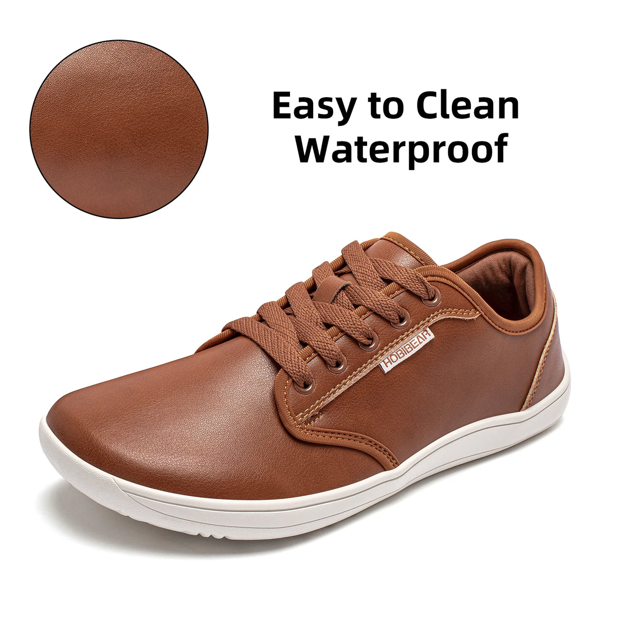 HOBIBEAR Unisex Wide Barefoot Shoes Women Men Zero Drop Minimalist Sneakers Artificial Leather Trail Walking Shoes