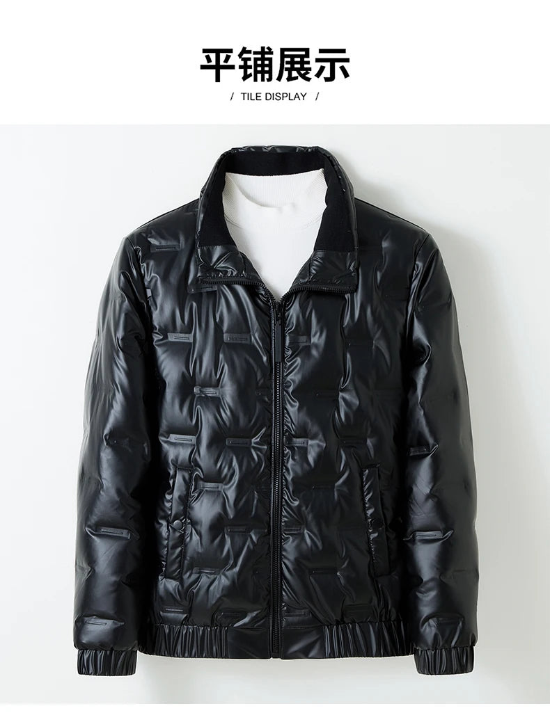 80%  White Duck Down Coat 2024 Trendy Fashion Winter Stand Collar Warm Sport Jacket Men's Thermal Thick Outwear