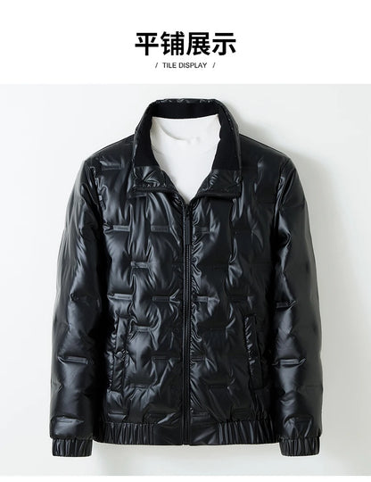 80%  White Duck Down Coat 2024 Trendy Fashion Winter Stand Collar Warm Sport Jacket Men's Thermal Thick Outwear