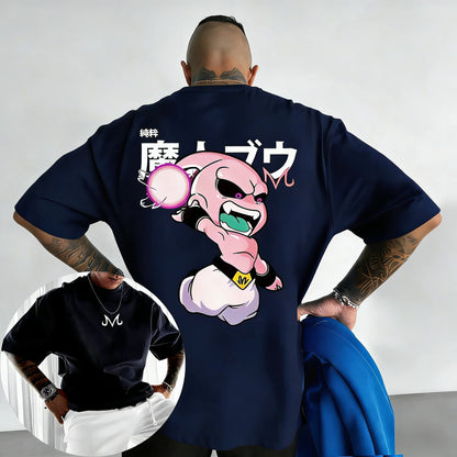 2026 New Dragon Ball Anime Cotton T-shirt Summer New Majin Buu Printed Men's and Women's Street Hip Hop Casual Short Sleeve Top