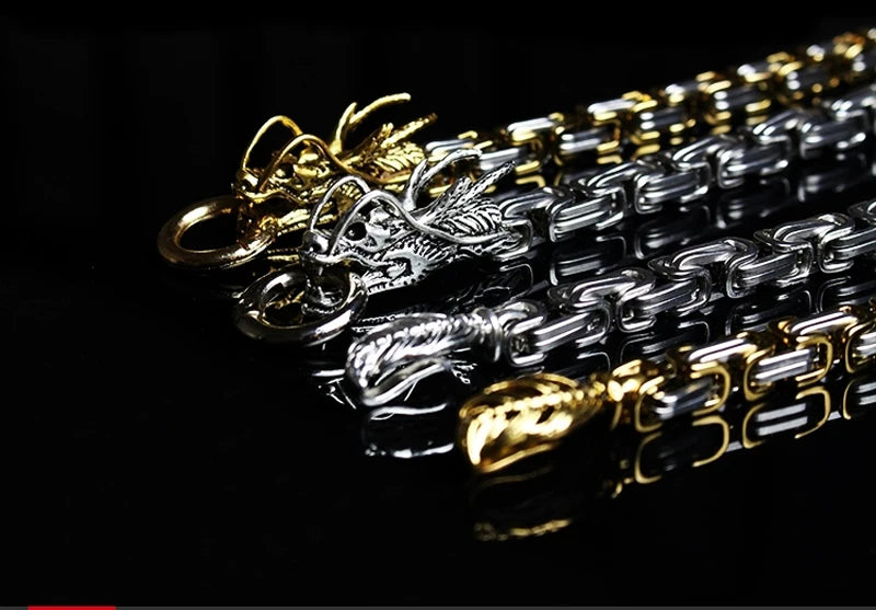 EDC Self Defense Whip Titanium Steel Necklace Fashion Chain Waist Dragon Head Pendants Bracelets Boy Gadgets For Men Cool Gifts