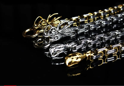 EDC Self Defense Whip Titanium Steel Necklace Fashion Chain Waist Dragon Head Pendants Bracelets Boy Gadgets For Men Cool Gifts