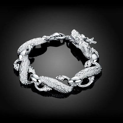Fine Noble 925 Sterling Silver Solid Chain Bracelet For Women Men Charm Party Gift Wedding party Fashion Jewelry