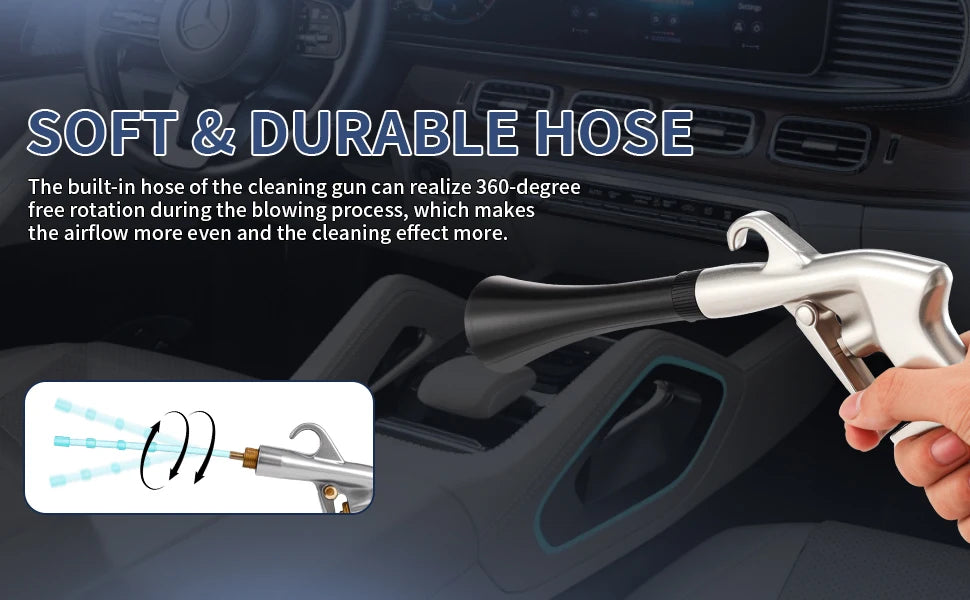 High Pressure Dust Blowing Gun Air Blow Car Wash Gun Efficient Dry Cleaning Gun Professional Car Interior Cleaning Tools