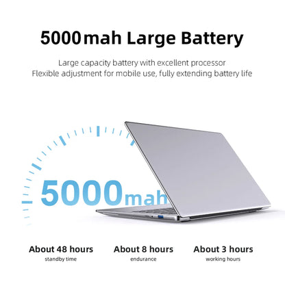 Xiaman 14.1 Inch HD Display Laptop Computer Windows 11 Pro Intel Atom A3950 Laptops Lightweight Notebook PC Office Study Computer