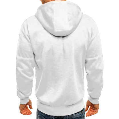 Solid color men's hooded jacket Casual long-sleeved hoodie Zipper Gym sports hoodie Spring Fall
