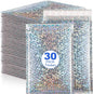 30Pcs Holographic Bubble Mailer Mailing Envelope Thicken Protection Waterproof Padded Bubble Envelopes Pack Bag for Shipping
