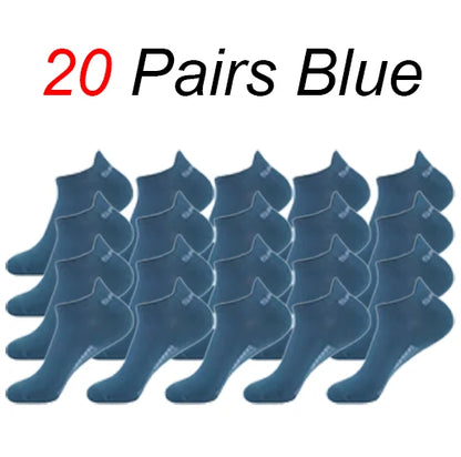 5/10/20 Pairs Men Solid Color Shallow Mouth Socks Spring Summer Mesh Breathable Odor Proof Sweat Absorbing Casual Boat Socks