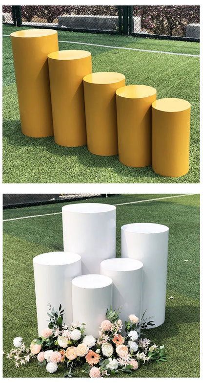 Cylinder Pedestal Plinth  Cake Stand White Flower Column Dessert Table For Birthday Party Wedding Decoration