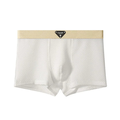 1/3PCS Men's Cool Ice Silk Boxers Shorts Summer Satin-like Solid Underpants Skin Friendly Breathable Mesh Crotch Male Underwear
