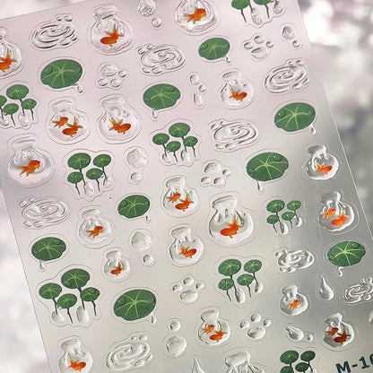 Ocean Shell Starfish Shell Conch Whale Dolphin Seahorse Coconut Tree Water Bubbles Self Adhesive Nail Art Sticker Manicure Decal