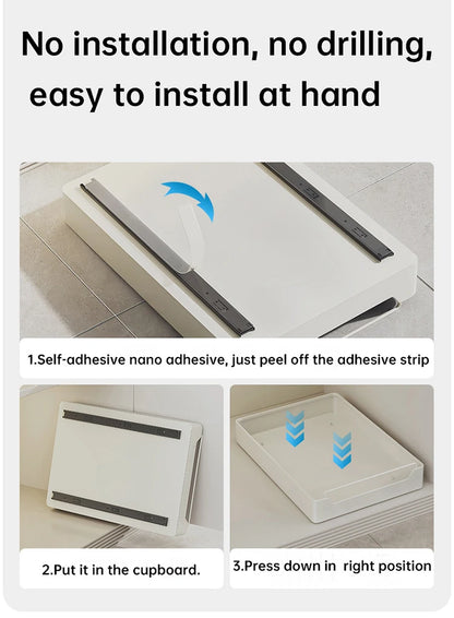 Kitchen Storage Box with Sliding Rail Pull-out Cabinet Storage Rack Spice Pantry Shelves Drawer Kitchen Organizer Basket