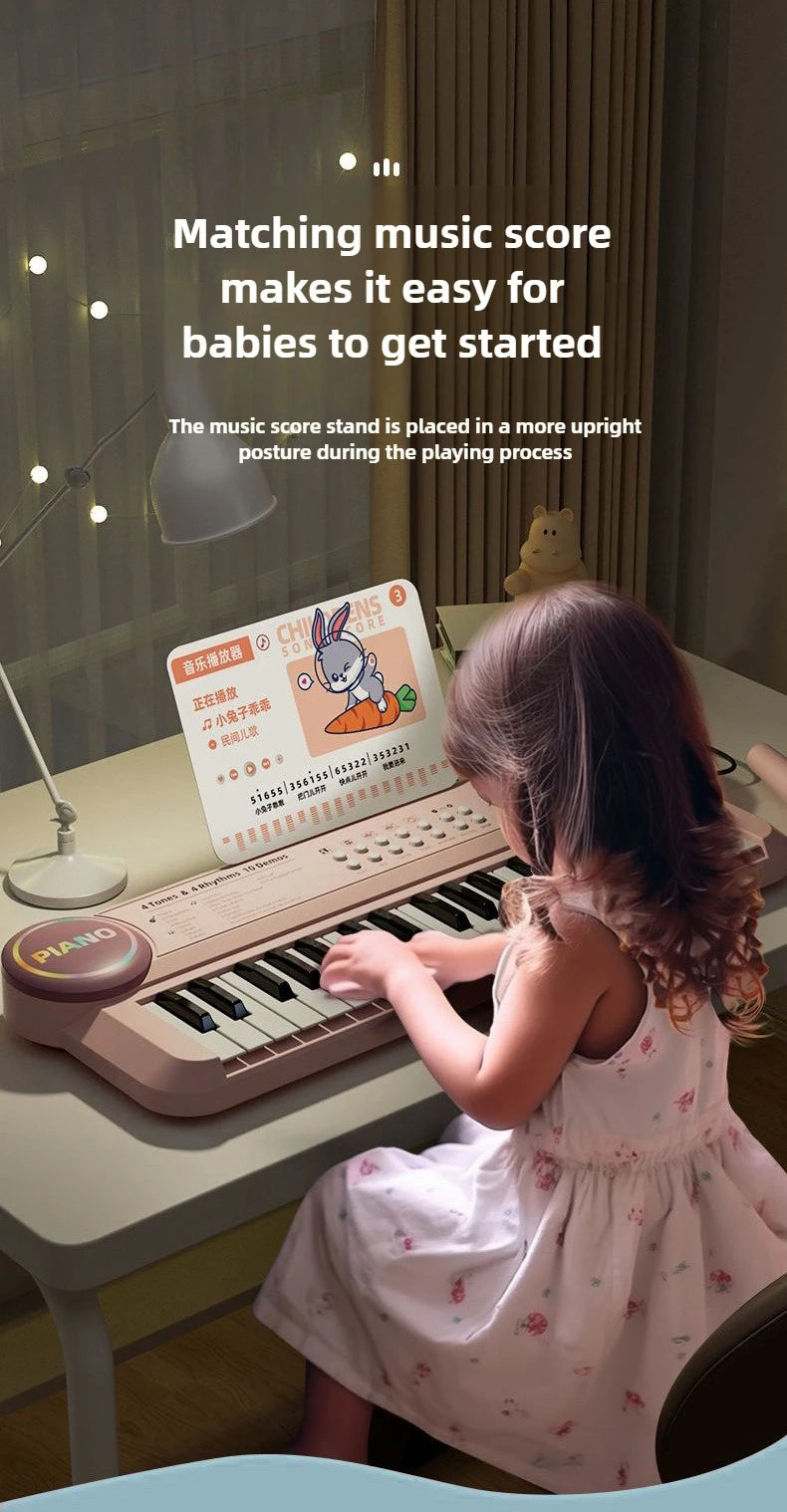 Kids Electric Piano 37 Baby Keyboard with Microphone Singing Songs Development Educational Toy Musical Instrument Games Children