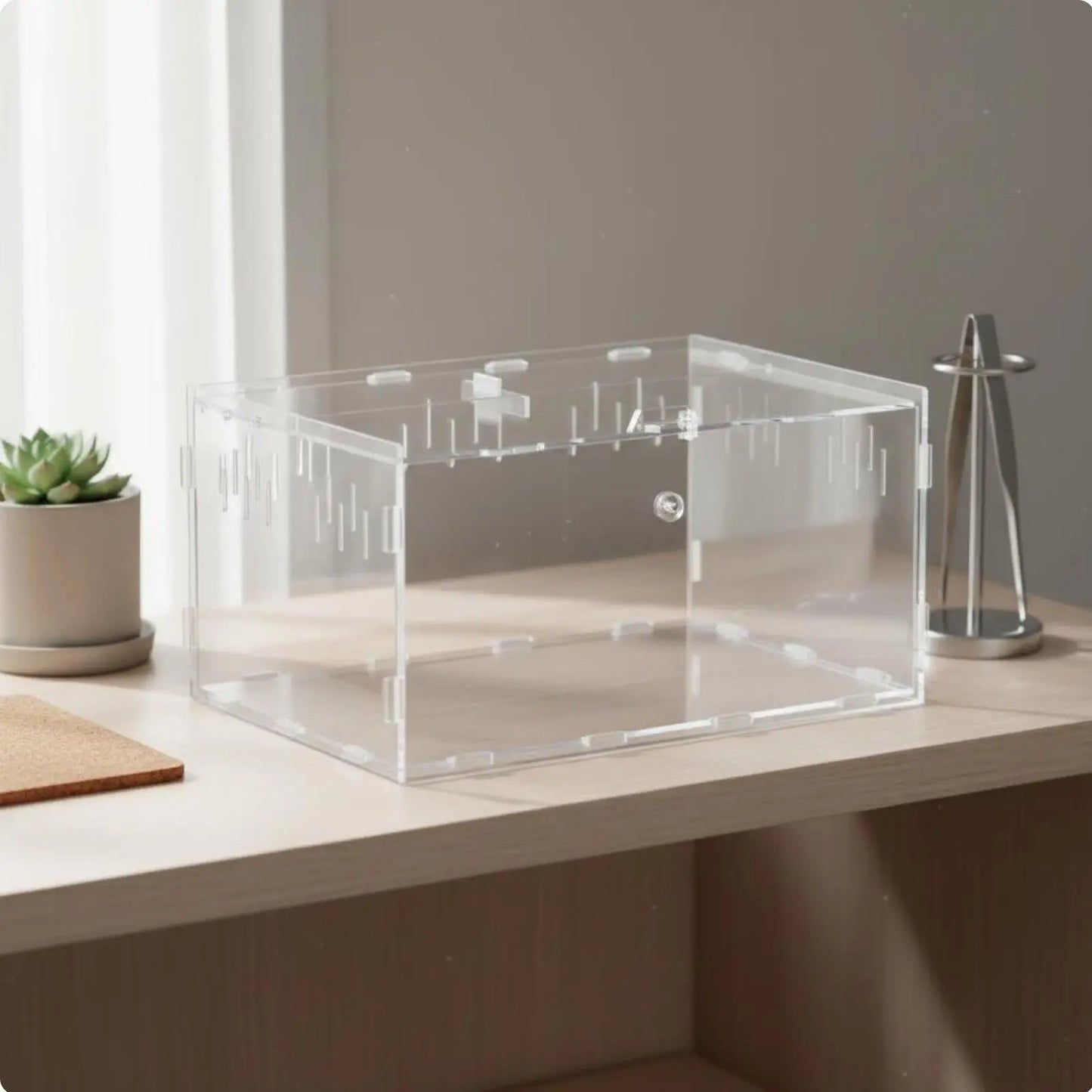 Transparent reptile enclosure, Tall, transparent, clear reptile habitat,