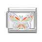Fashion Drip Glaze Blue Eyes Colorful Butterfly Italian Charm Links Fit 9mm Stainless Steel Bracelet Jewelry DIY Making Beads