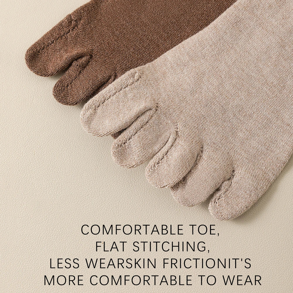 Wool Warm Five-finger Socks Comfortable Business Men's Toe Socks Sports Breathable Sweat Deodorant Solid Color Sock Male