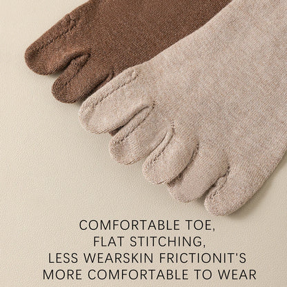 Wool Warm Five-finger Socks Comfortable Business Men's Toe Socks Sports Breathable Sweat Deodorant Solid Color Sock Male