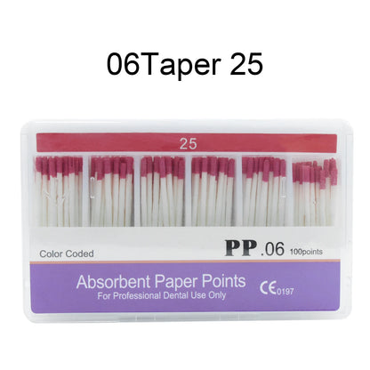 WELLCK 1 Box Dental Absorbent Paper Points Sterile Mixed Sizes 02 04 06 Taper 15-40# For Dentist Use Dentistry Materials