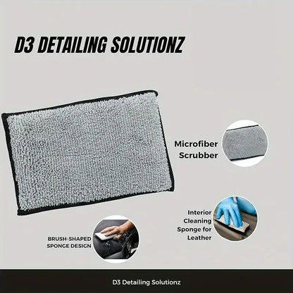 2/24PCS Soft Double Side Microfiber Scrubbing Sponge Car Leather Cleaning Microfiber Towel Wax Sponge Auto Detailing Tools