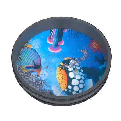 Orff 10 inch Sea Wave Drum Round Solid Wood Instrument Musical Children Percussion For Baby Early Learning Music Equipment