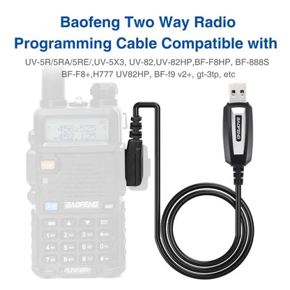 Original Baofeng USB Programming Cable With Driver CD for UV-5R BF-888S 5RH 82 UV 17 21 PRO Quansheng UV-K5 UV-K6 Walkie Talkie