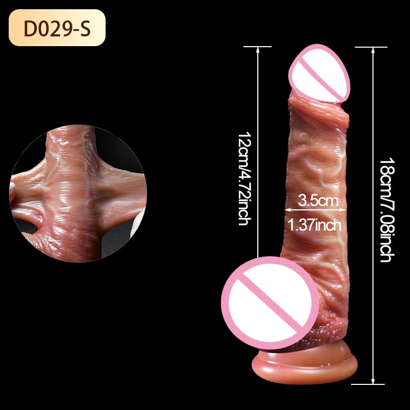 Realistic Sliding Dildo Skin Venis G-spot Stimulate Orgasm Masturbators Soft Penis Big Dick Suction Cup Anal Sex Toys For Women