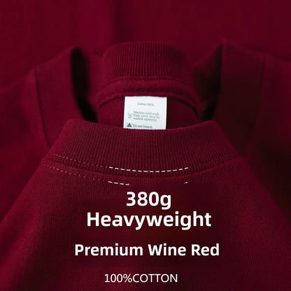 300g Cotton T Shirts Men Short Sleeved Heavyweight Summer Round Neck Loose Breathable Shirt for Men Women Basic Tee