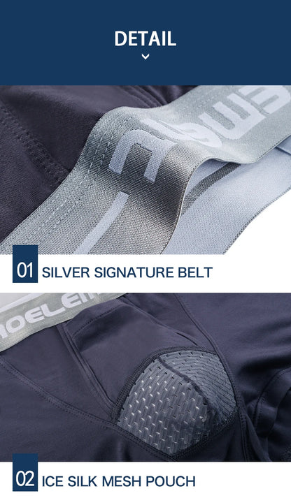 Bullet Separation Underwear Men's Ventilated and Breathable Summer Dry Underwear Ice Silk Pouch Ice Health Boxer Briefs