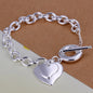 Noble 925 Sterling Silver Square Solid Chain Bracelet for Women Men Charm Party Gift Wedding Fashion Jewelry