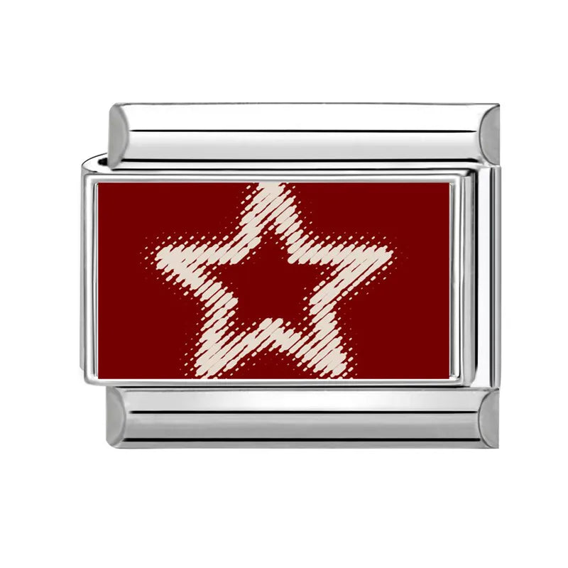 Fashion Dog Cats Star Black Red Charm Bracelet Fit 9mm Bracelet Stainless Steel Italian Links Making DIY Jewelrys Wholesale