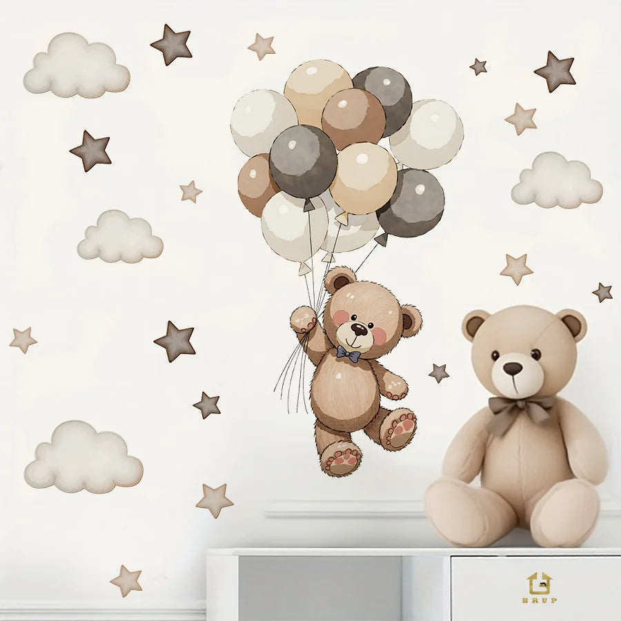 Cute Forest Animals Wall Stickers for Kids Rooms Children Boys Girls Baby Room Decoration Nursery Wallpaper Vinyl Elephant Lion