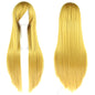 Soowee 80cm Long Synthetic Hair White Purple Cosplay Wigs Party Black Hair Straight Wig Hairpiece for Women