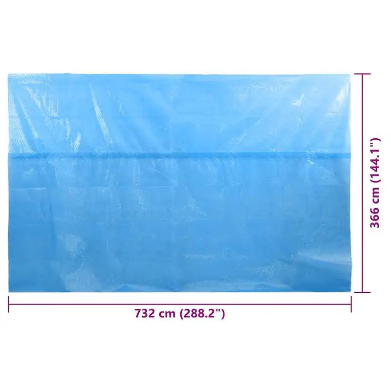 Rectangular Pool Cover 732×366cm Blue PE Leaf & Debris Protector for Above/In-Ground Swimming Pool W/ Tie-Downs Summer Winter